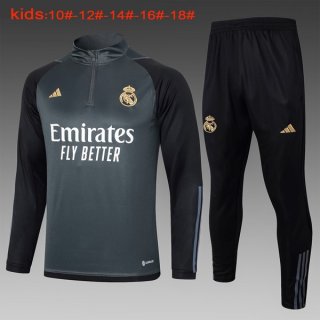 Bambino Felpa Real Madrid 2024 Grigio 2 Bambino Felpa Real Madrid 2024 Grigio 2