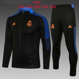 Bambino Giacca Real Madrid 2022 Nero Blu Bambino Giacca Real Madrid 2022 Nero Blu