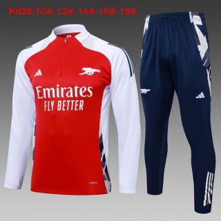 Bambino Felpa Allenamento Arsenal 2024/2025 Rosso Bianco 3 Bambino Felpa Allenamento Arsenal 2024/2025 Rosso Bianco 3