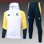 Bambino Felpa Cappuccio Real Madrid 2024/2025 Bianco Giallo Bambino Felpa Cappuccio Real Madrid 2024/2025 Bianco Giallo
