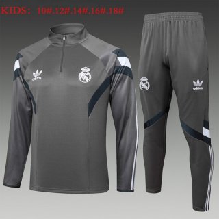 Bambino Felpa Allenamento Real Madrid 2025/2026 Grigio Bambino Felpa Allenamento Real Madrid 2025/2026 Grigio