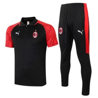 Polo AC Milan Set Completo 2020/2021 Nero Rosso