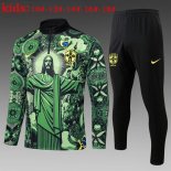 Bambino Felpa Allenamento Brasile 2025/2026 Verde